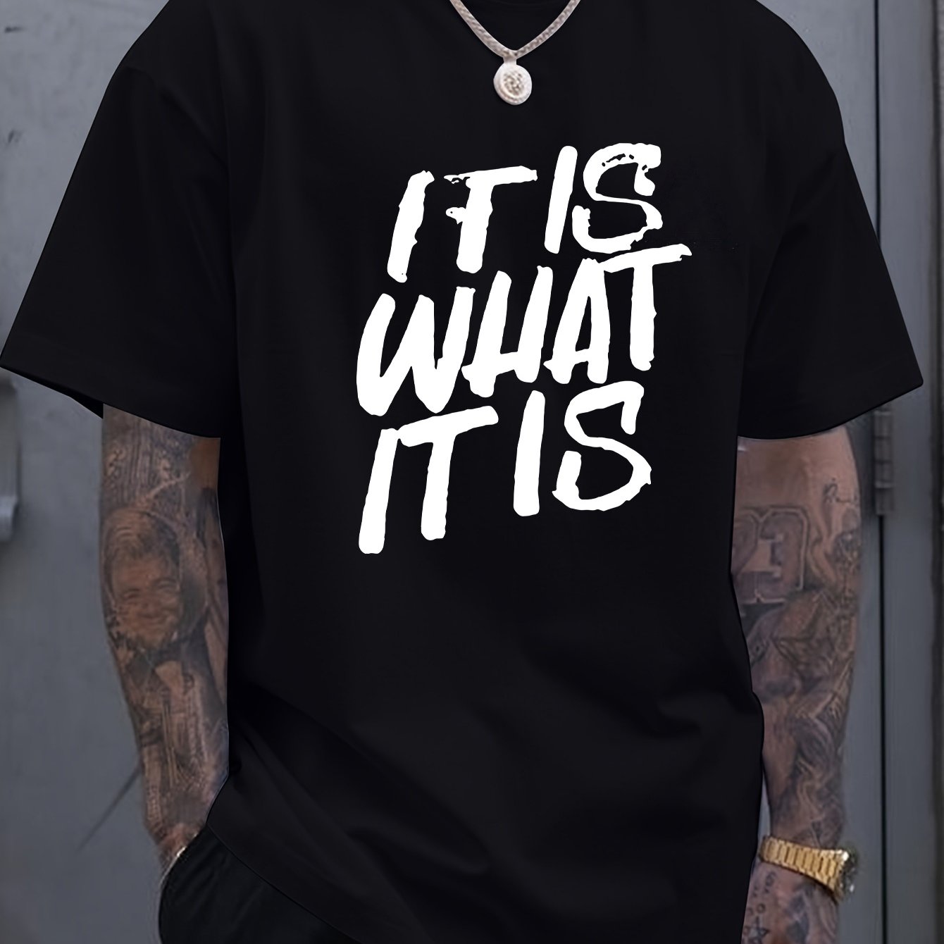 Men's 100% Cotton Casual Graphic T-Shirt - \