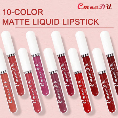 💝10Pcs Matte Waterproof Long Lasting Lip Gloss