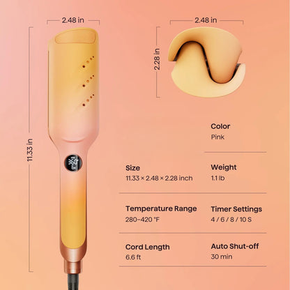 🔥Limited-Time Free Shipping!🔥3-Barrel Hair Waver Bundle – Effortless Beach Waves with Less Frizz & Heat Damage