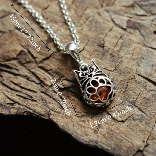 Fashion Amber Cat Necklace Women's Necklace Jewelry Gifts For Ladies For Holiday Party Anniversaries