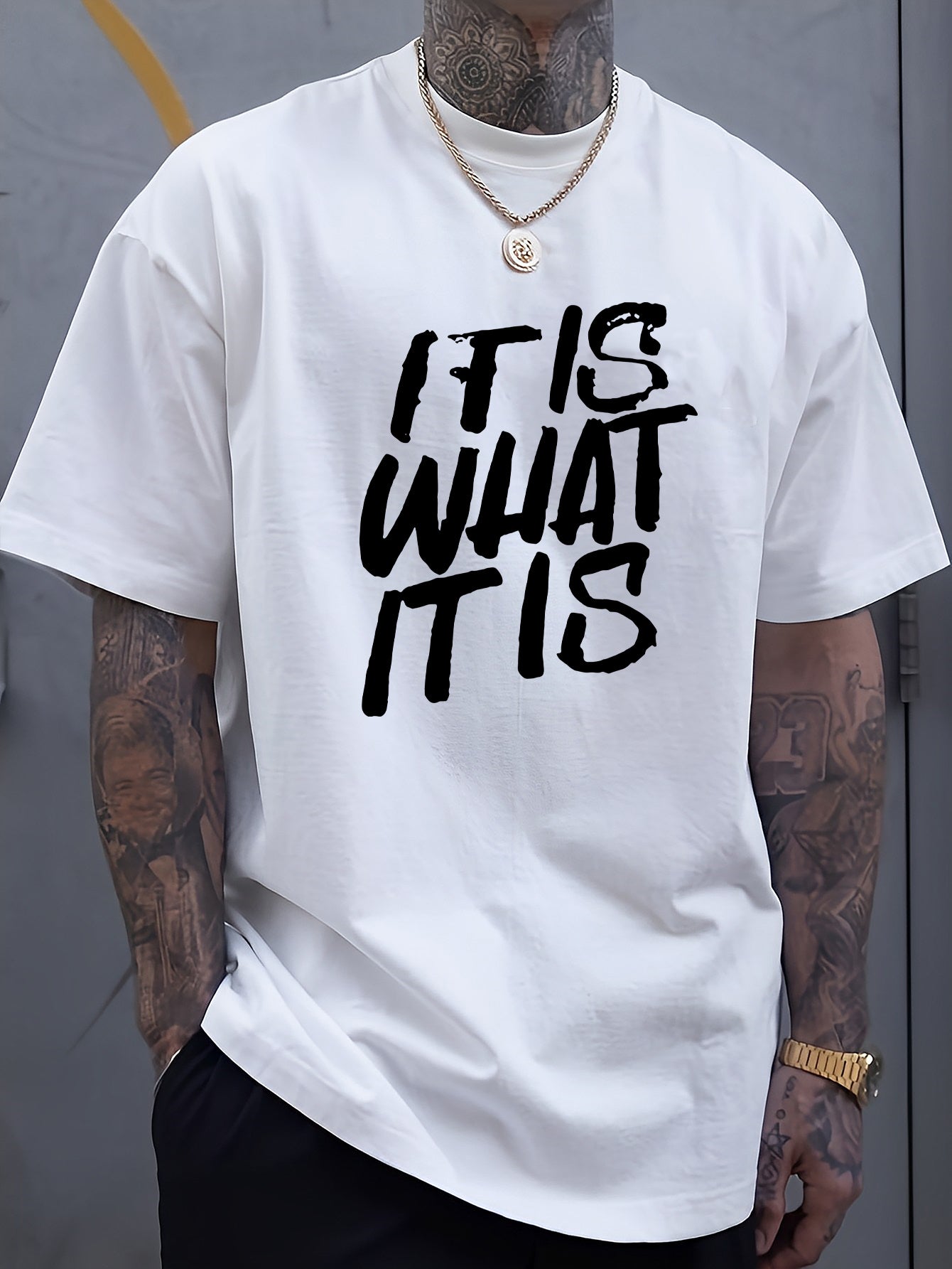 Men's 100% Cotton Casual Graphic T-Shirt - \