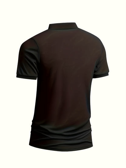 3pcs Men's Casual Shirts - Breathable Polyester, Button-Up, Short Sleeve in Black, White, & Navy - Ideal for Summer Sports & Leisure