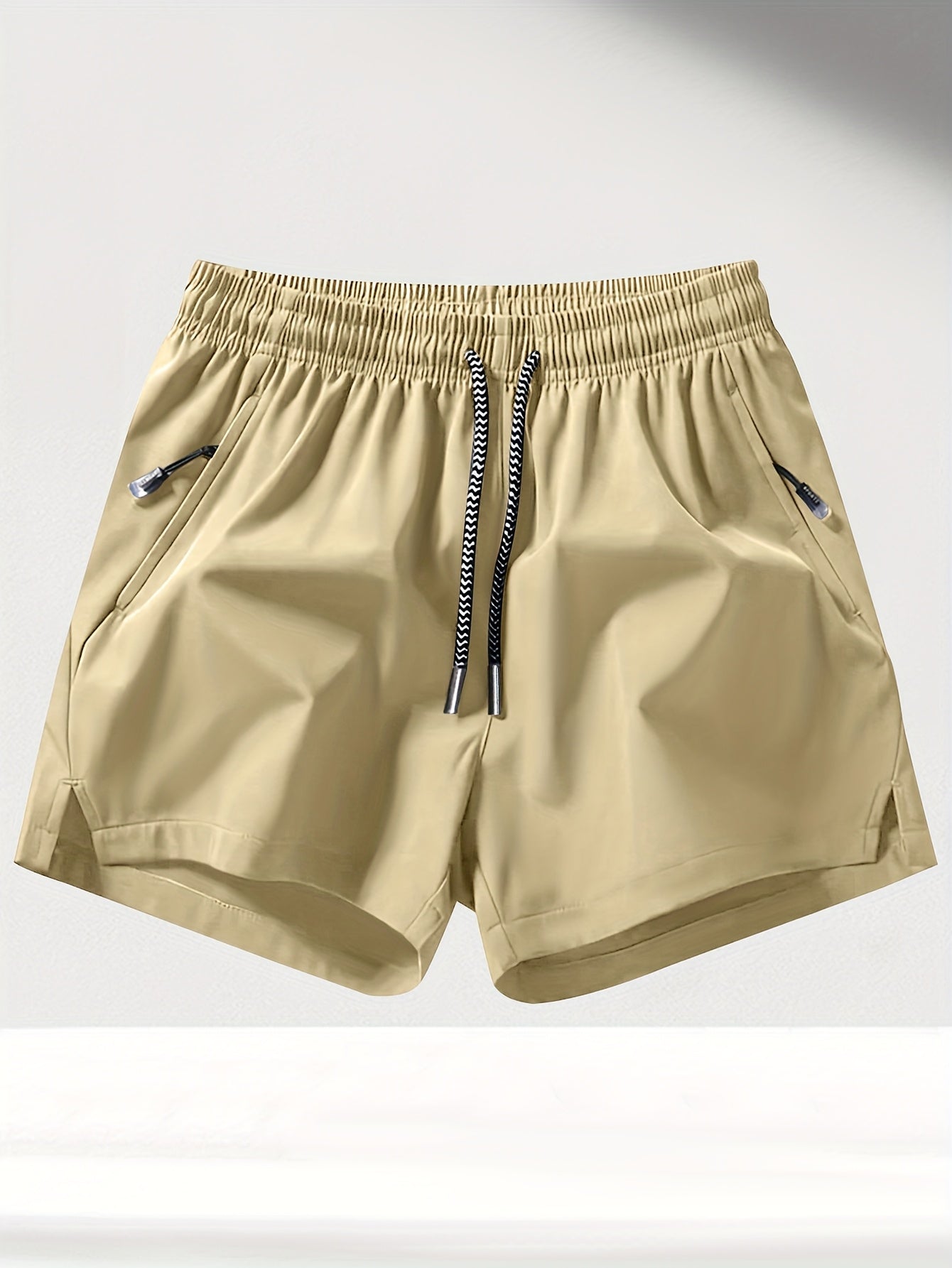 3pcs OBM Men's Moisture-Wicking Lightweight Athletic Shorts with Adjustable Drawstring Waist & Zipper Pocket - Breathable Quick-Dry Gym Running Training Shorts for Summer, Beach, Outdoor Activities (Teal, Burgundy, Navy)