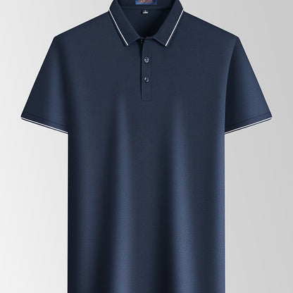 Men'S Casual Summer White Polo Shirt - Breathable, Short Sleeve, 3\u002F4 Length Buttons, Regular Fit, Casual Occasion, Casual Attire | Classic Polo Shirt | Breathable Fabric