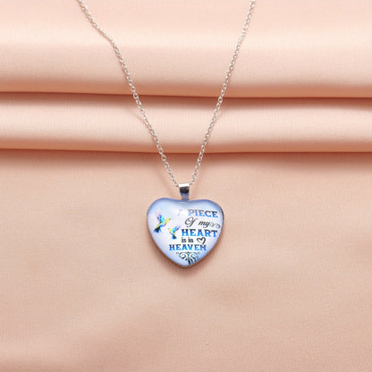 Fashion Simple Men And Women Necklace Hummingbird Heart Pendant Necklace Love Valentine's Day Anniversary Christmas Birthday Gift
