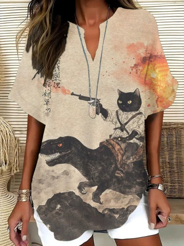 🌸Spring Sale 50% OFF👕Fashion Loose Solid Color Short Sleeve Top