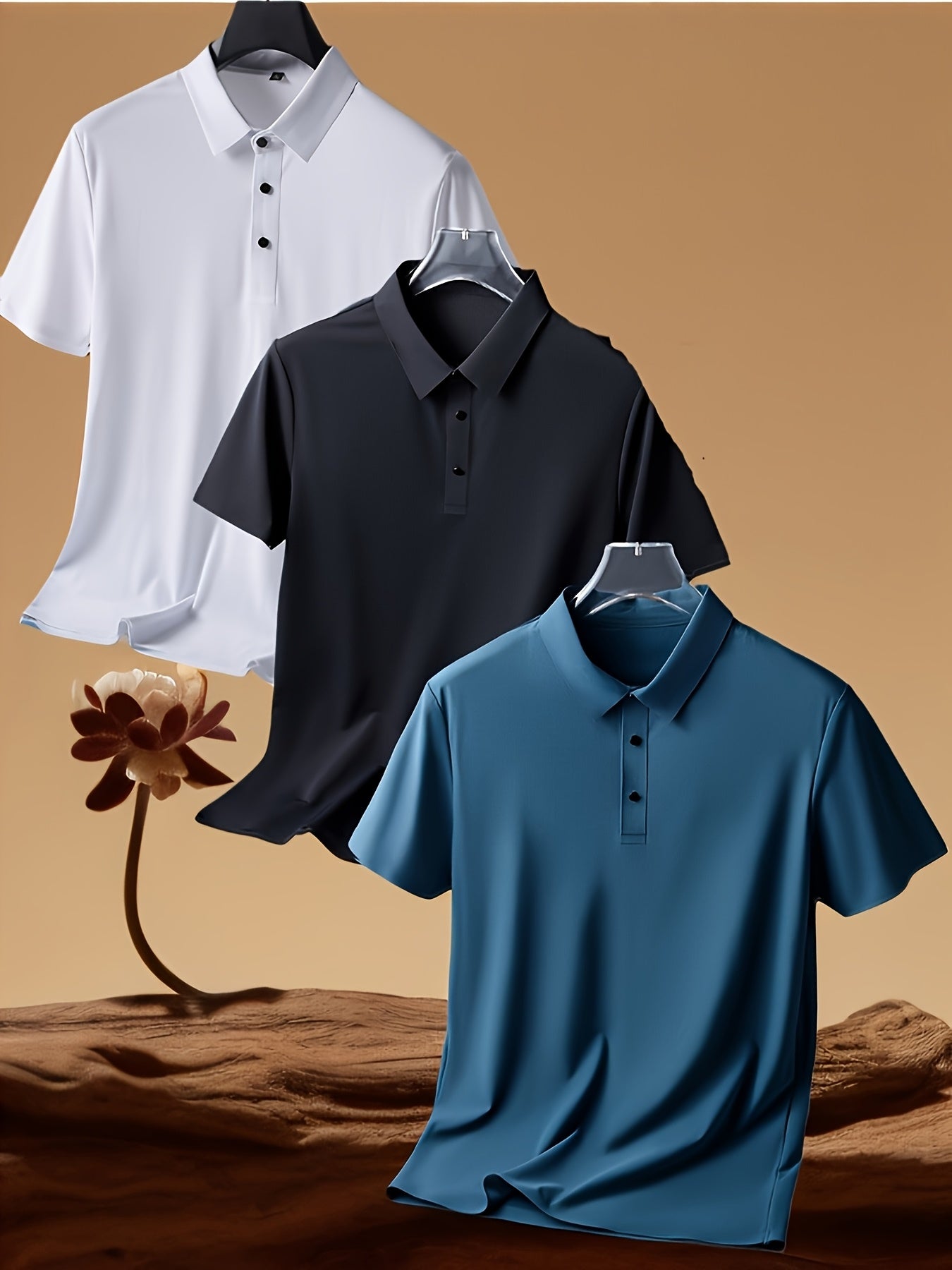 New Summer Solid Color Simple Casual Sports Polo Shirt for Men with a Collar And Short Sleeves.