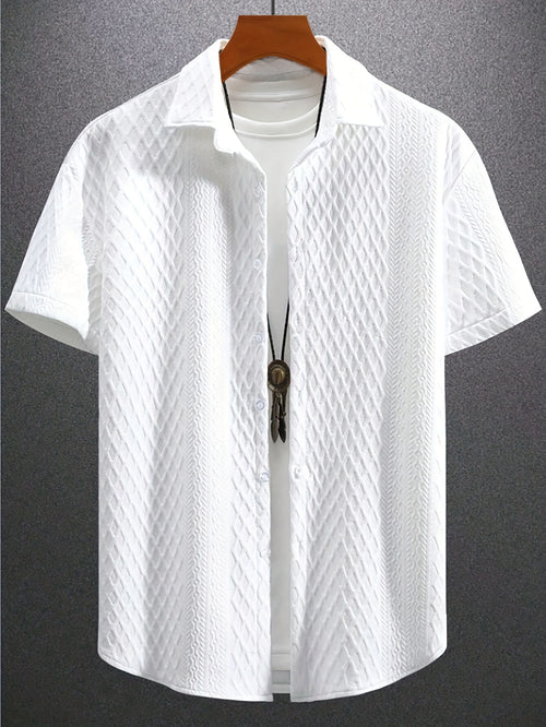 Men's Casual Short Sleeve Golf Shirt - Breathable Striped Pattern, Machine Washable Regular Fit for Summer Outdoor Hiking & Sports, Leisure Clothing | Classic Style | Nontransparent Material